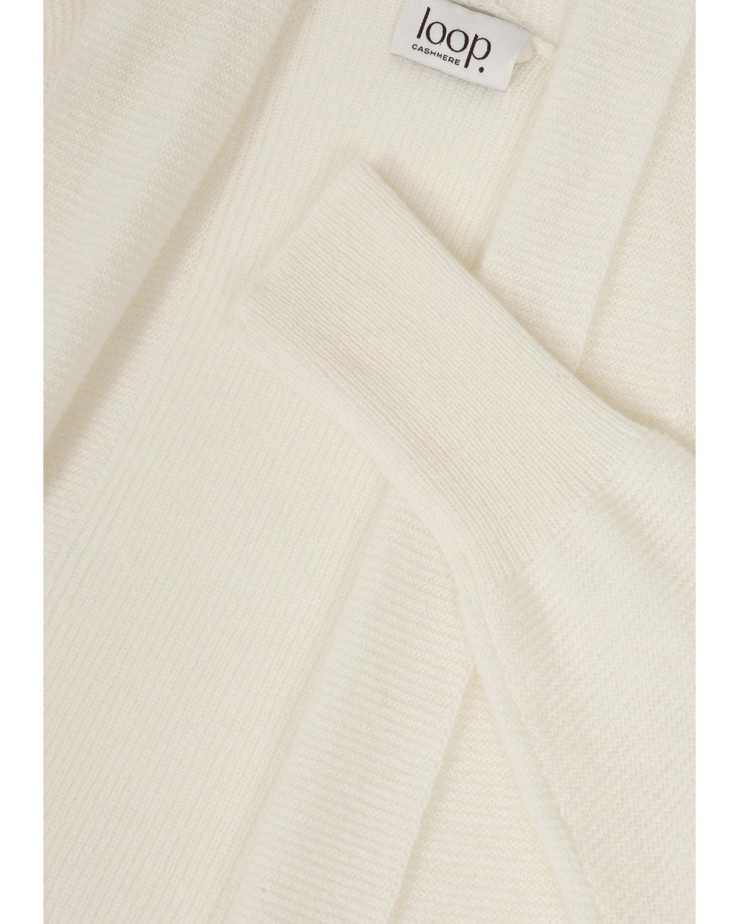 Loop Cashmere White Relaxed Edge To Edge Cardigan