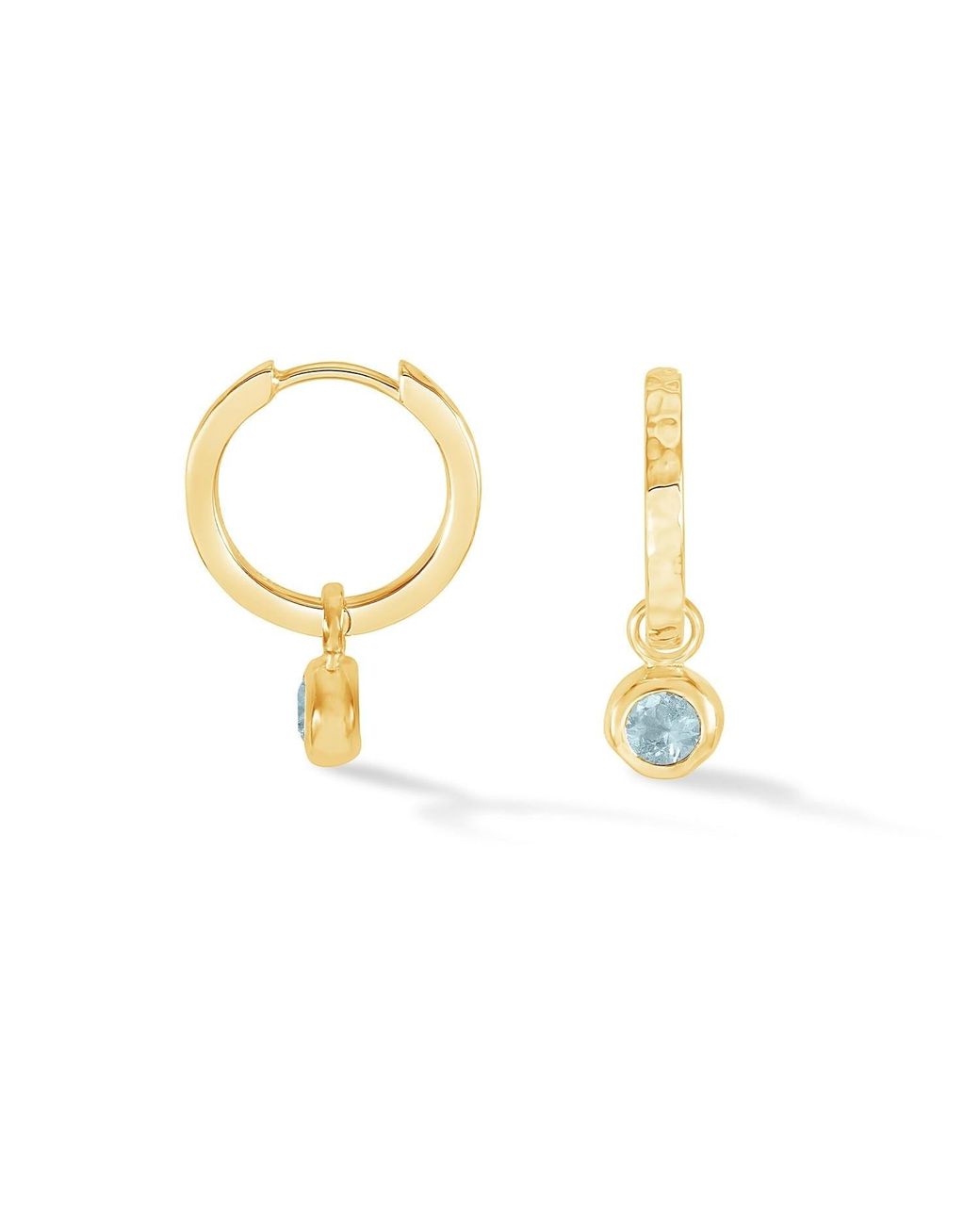 Dower & Hall Metallic Aquamarine Hammered Huggie Hoops