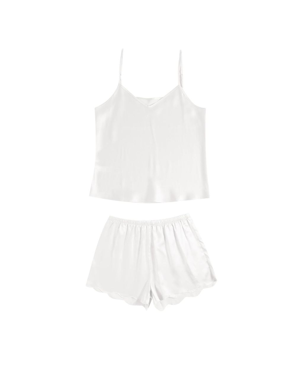 White Silky Soft Short and Cami Set