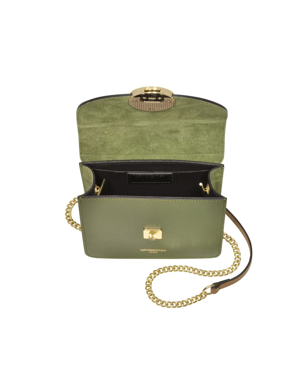 Le Parmentier Green New Ondina Mini Color Block Shoulder Bag