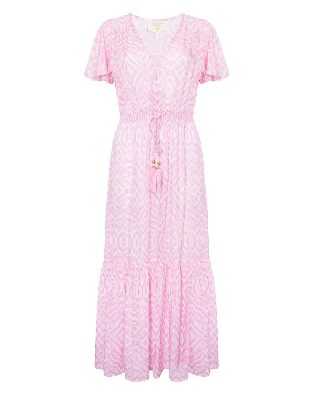 Sophia Alexia Pink Shell Zebra Florence Maxi Dress