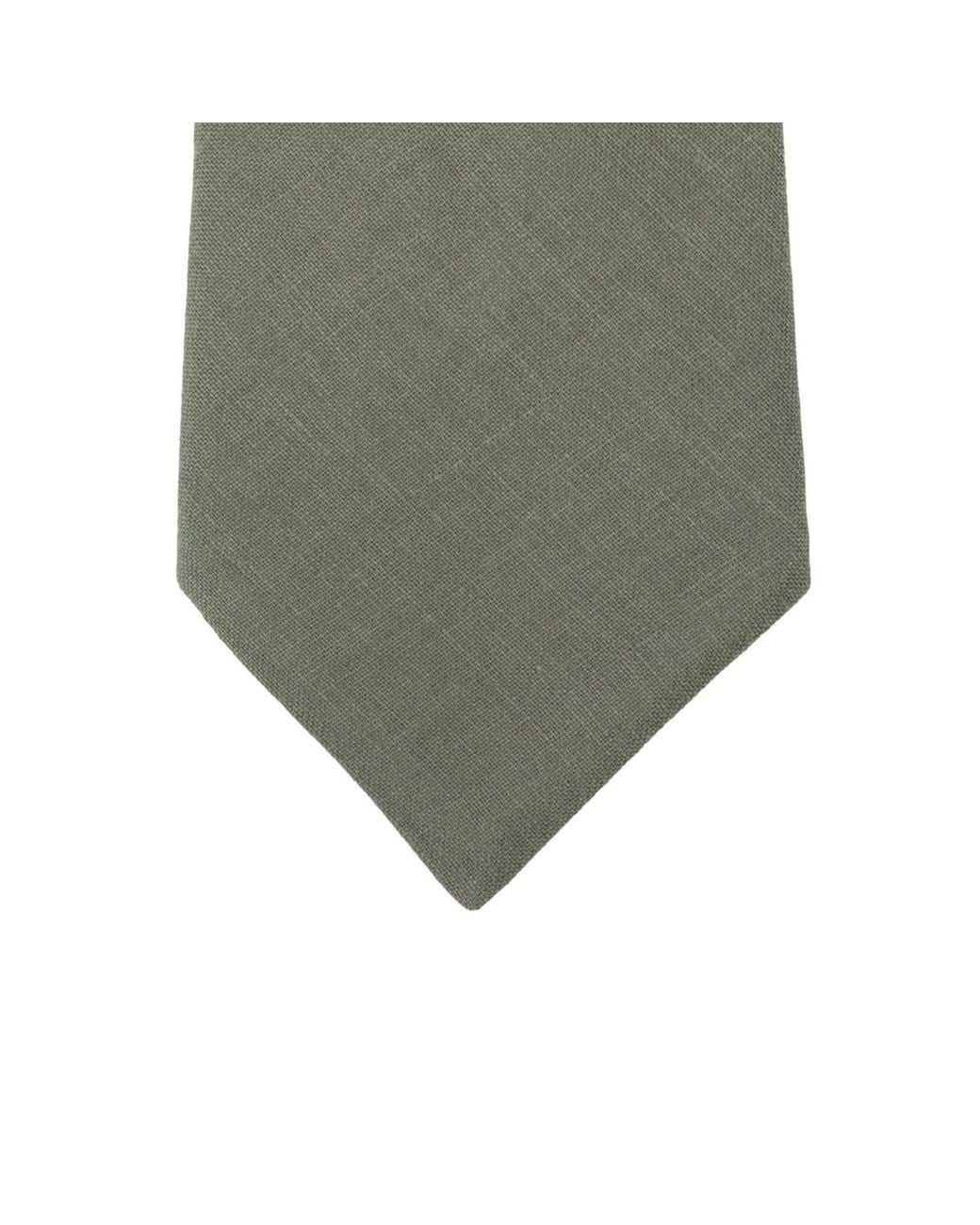LE COLONEL Green Clay Linen Tie for men