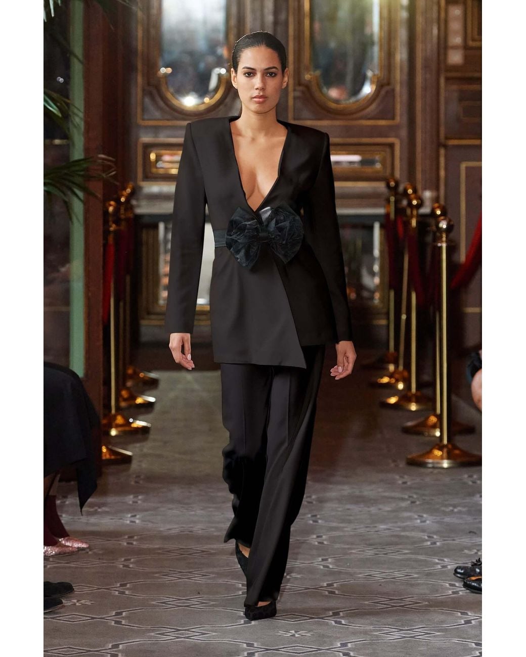 Tia Dorraine Black Pearl Blazer With Detachable Bow Belt