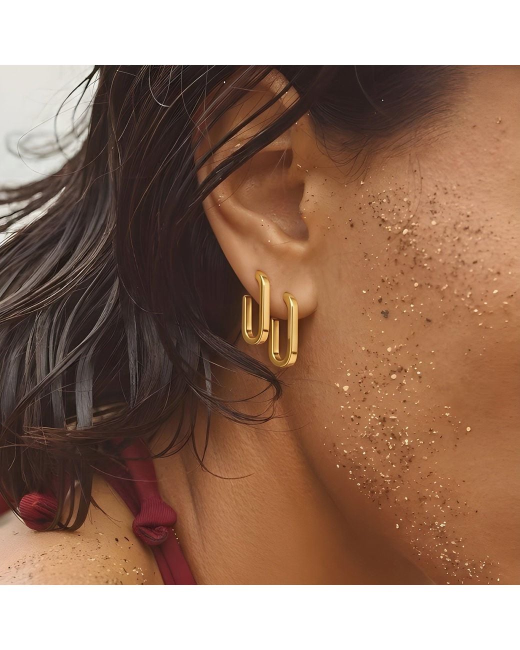 With Love Darling Metallic Mia Short Link Earrings