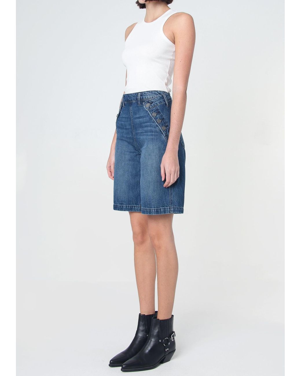 NOEND Blue Dina High Waisted Jorts