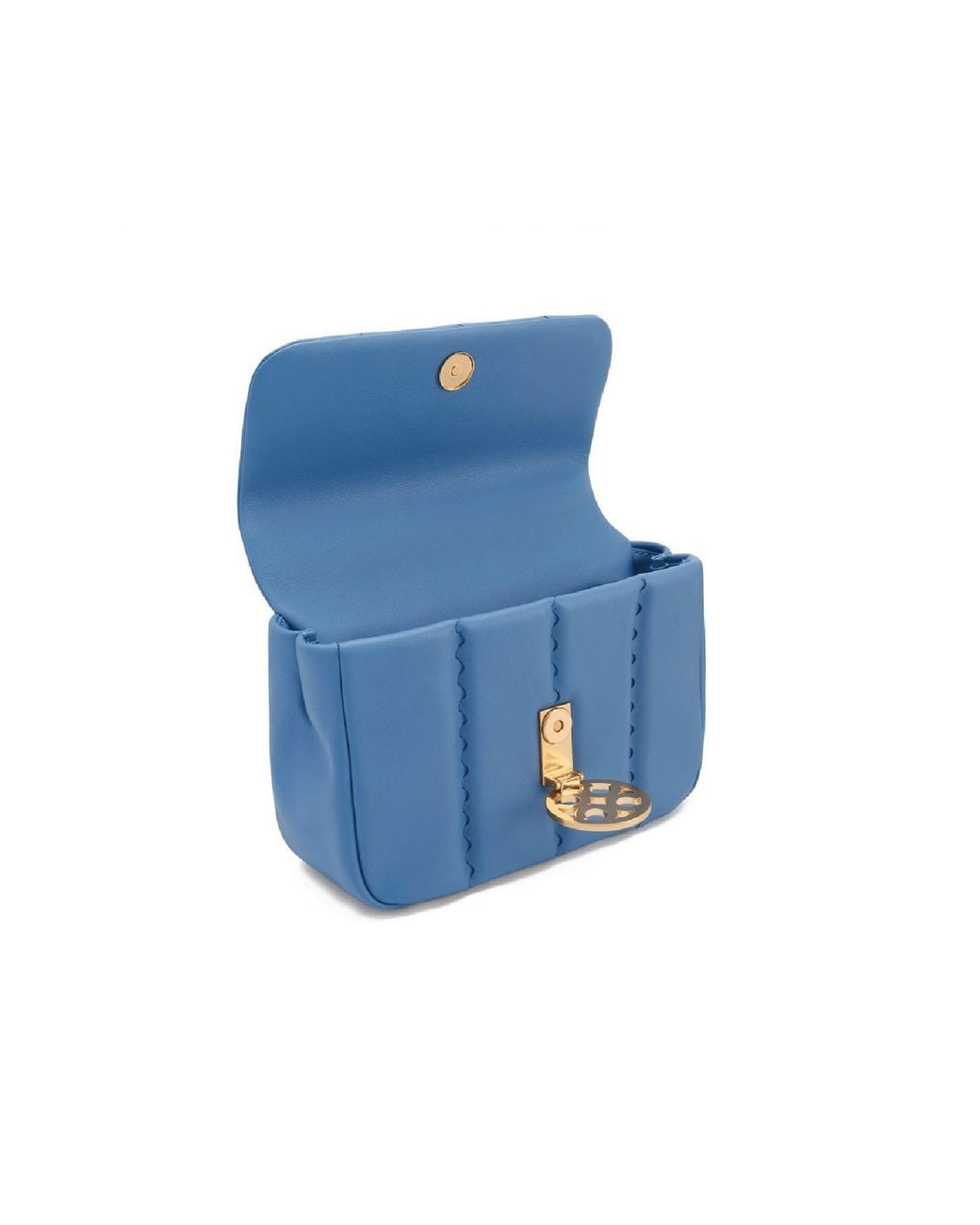 Orange Cube Blue Square Stitch Flap Bag