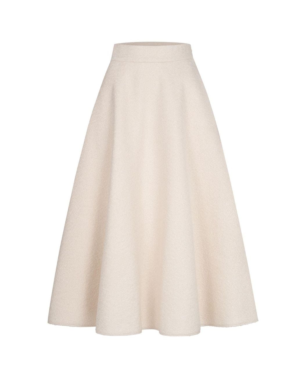 Marianna Déri Natural Bouclé Maxi Skirt Creme