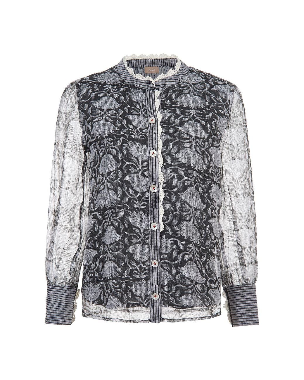 Liminal Gray Bloom Blouse