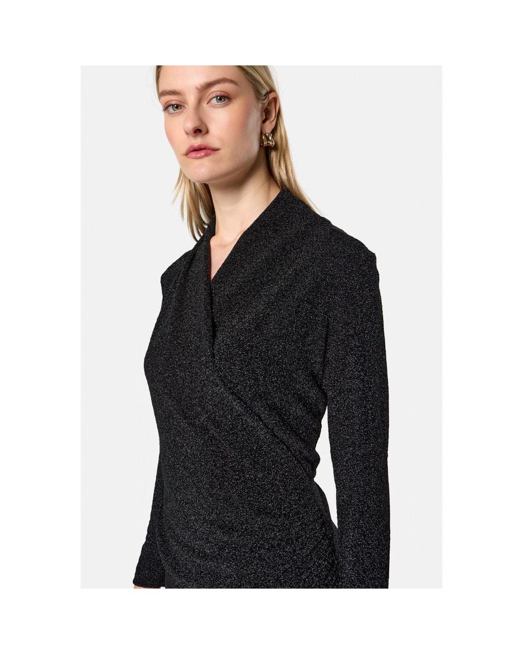 Helen Mcalinden Black Roxanne Shimmer Top