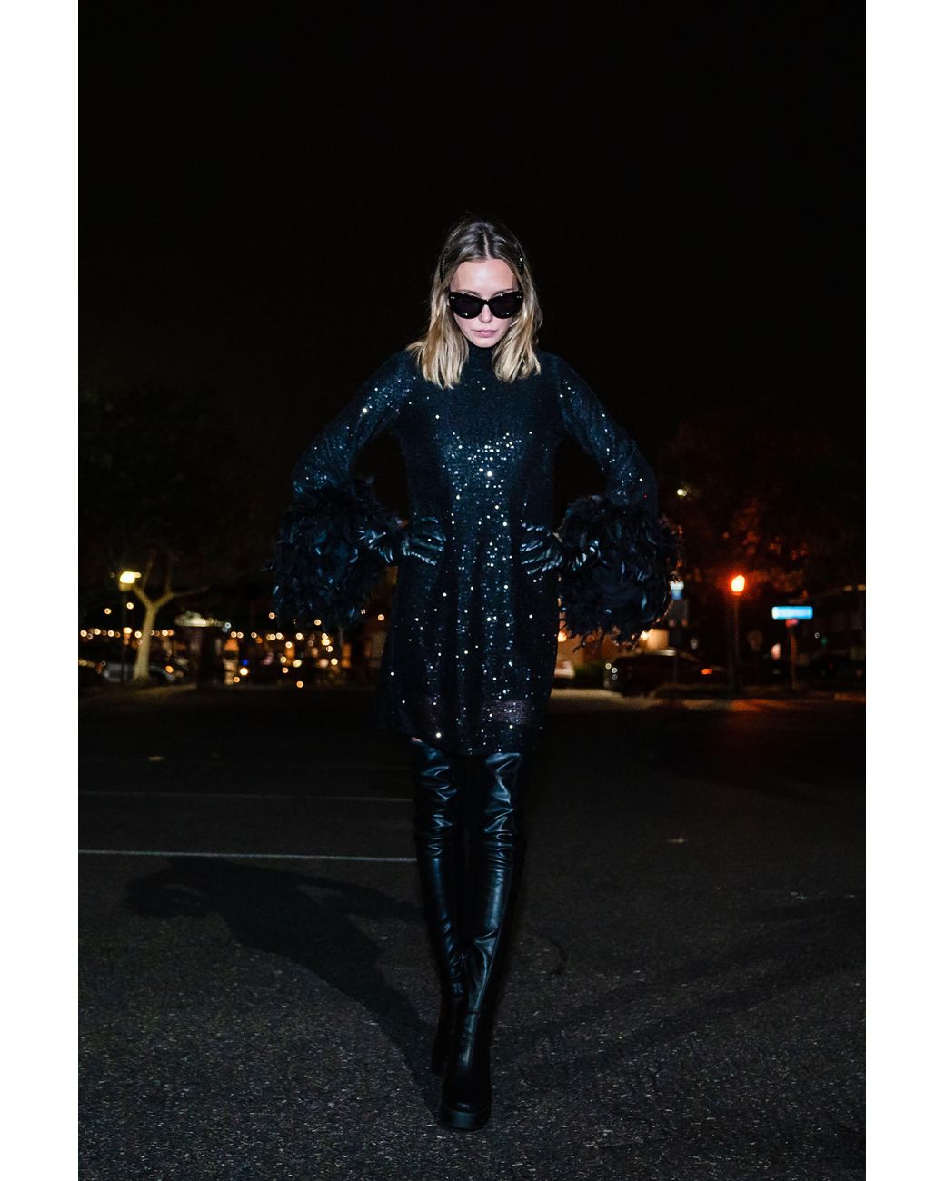Jennafer Grace Black Time Warp Sequin Mod Mini