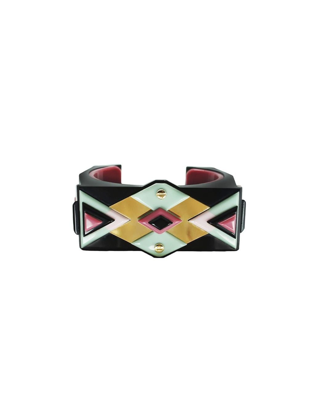 Gissa Bicalho Green Handmade Acrylic Bracelet Kuntur