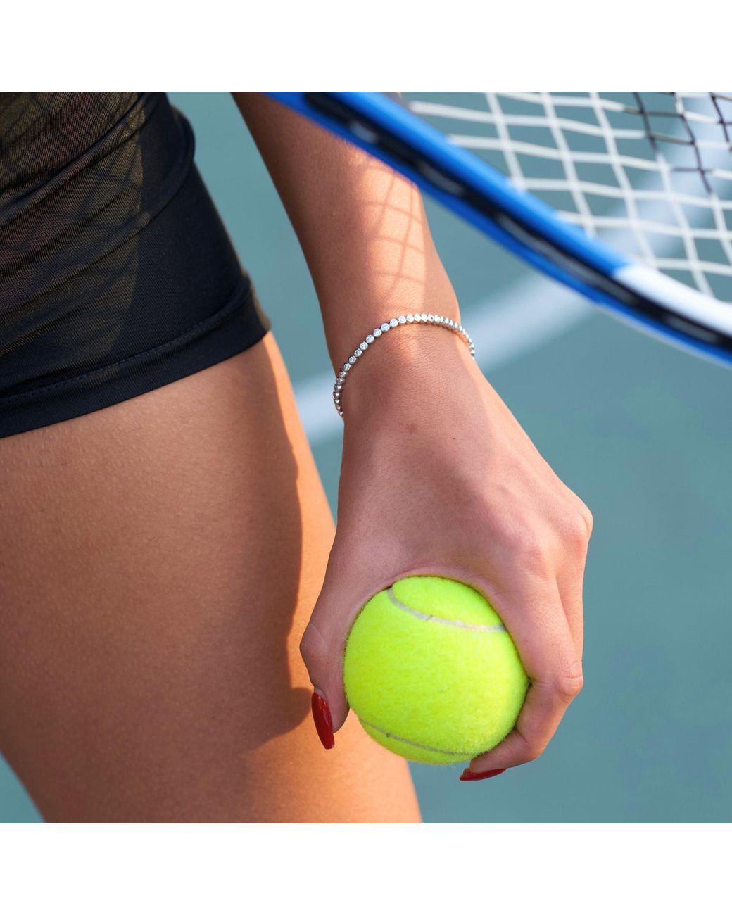 Spero London Metallic Round Bezel Tennis Bracelet
