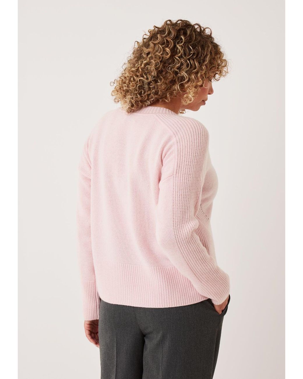 Loop Cashmere Pink V Neck Lofty Sweatshirt