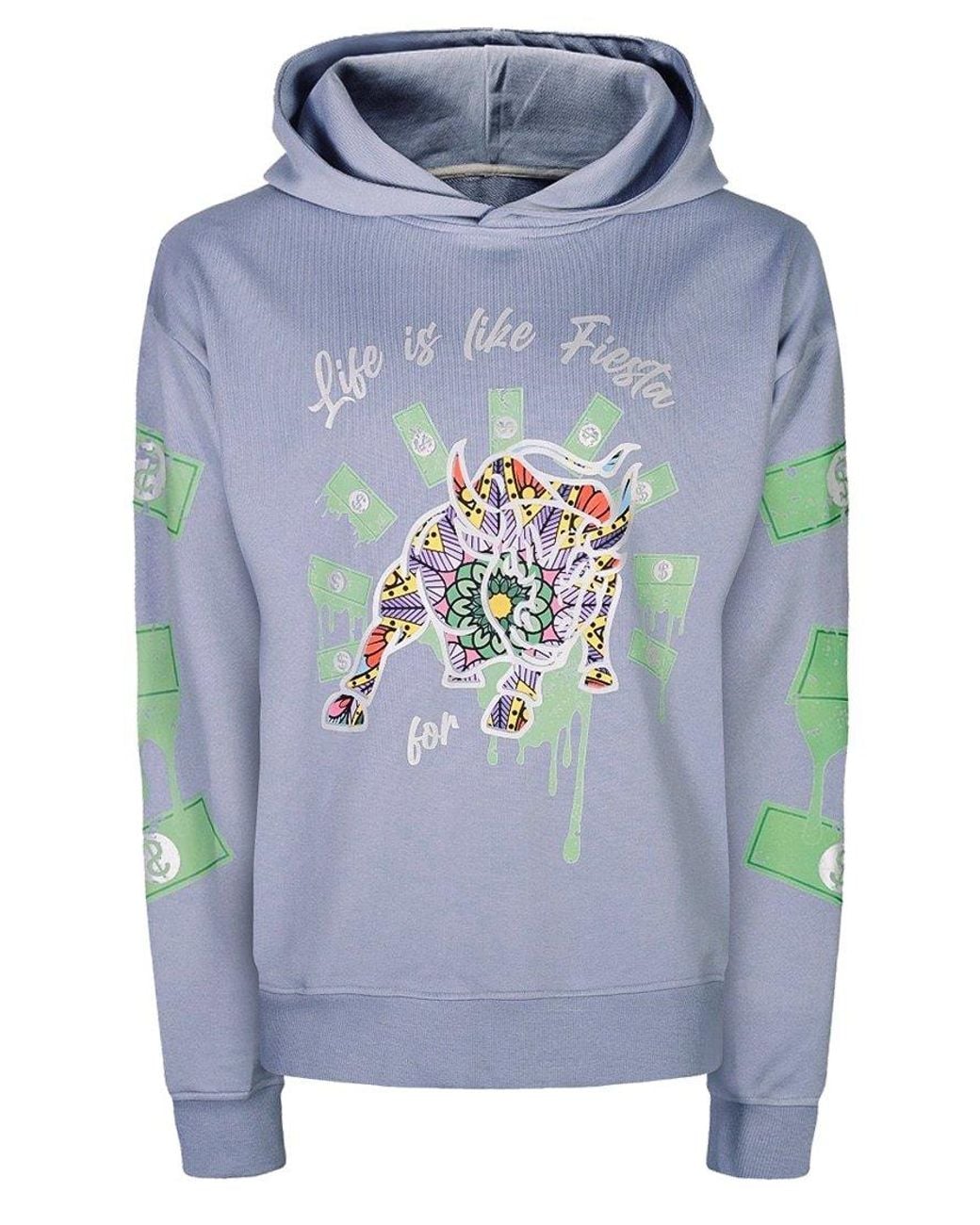 Miracles Manifester Blue Inspirational Affirmation Hoodie With Reflective Design