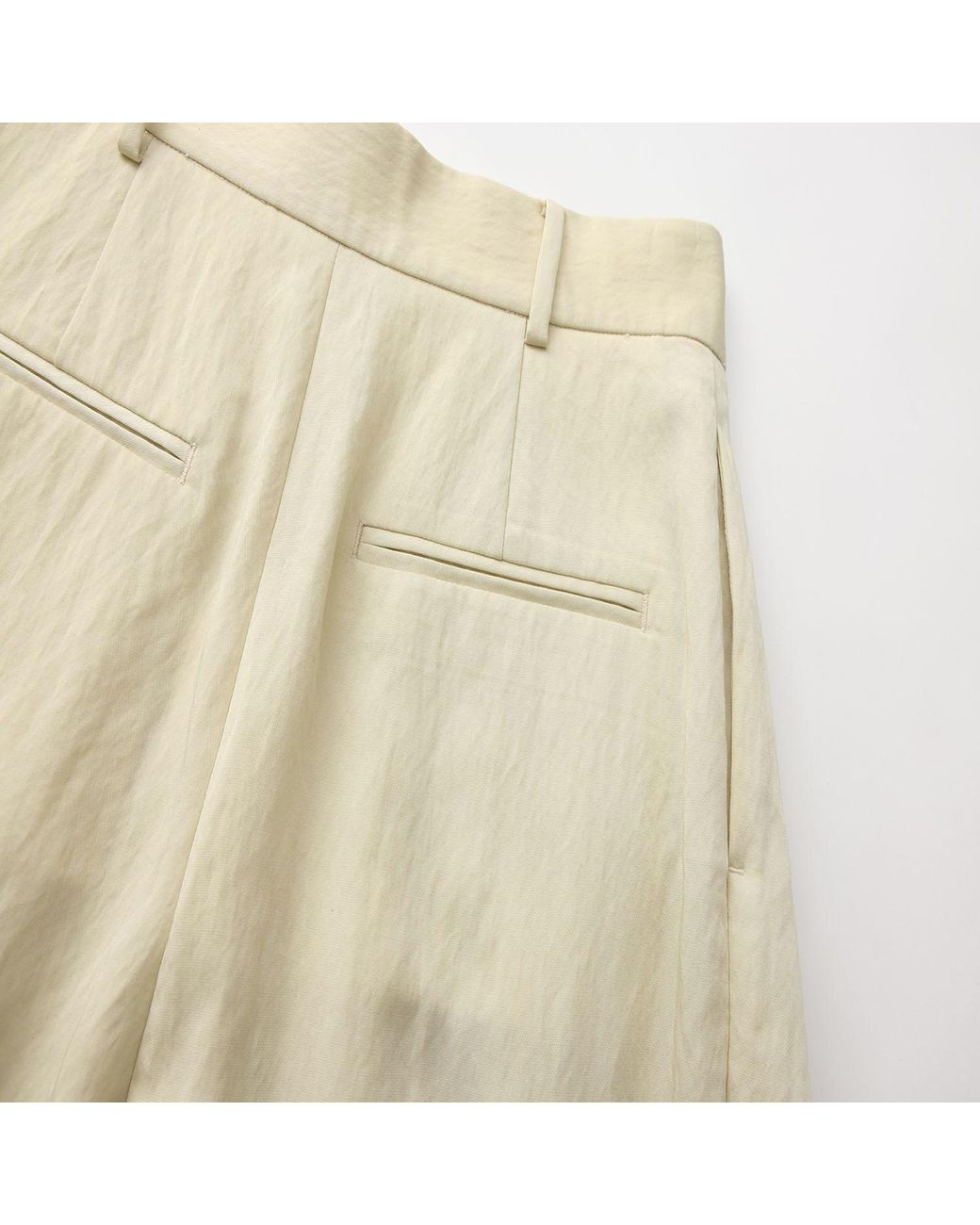 FRONT ROW SHOP Natural Neutrals Balloon Pleat Trousers Butter