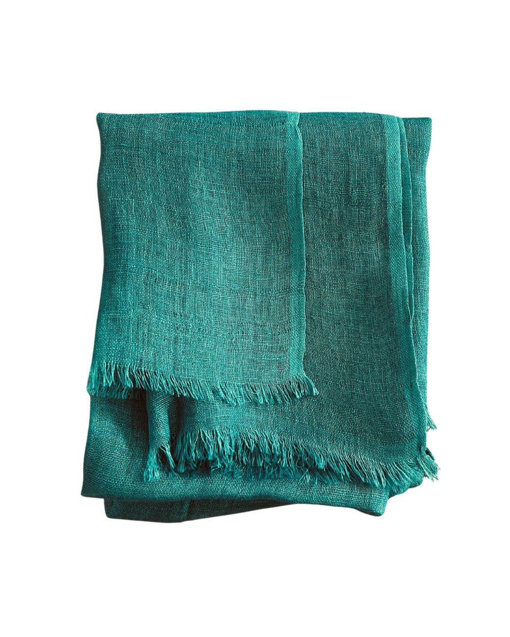 Heritagemoda Green Emerald Handwoven Linen Classic Scarf