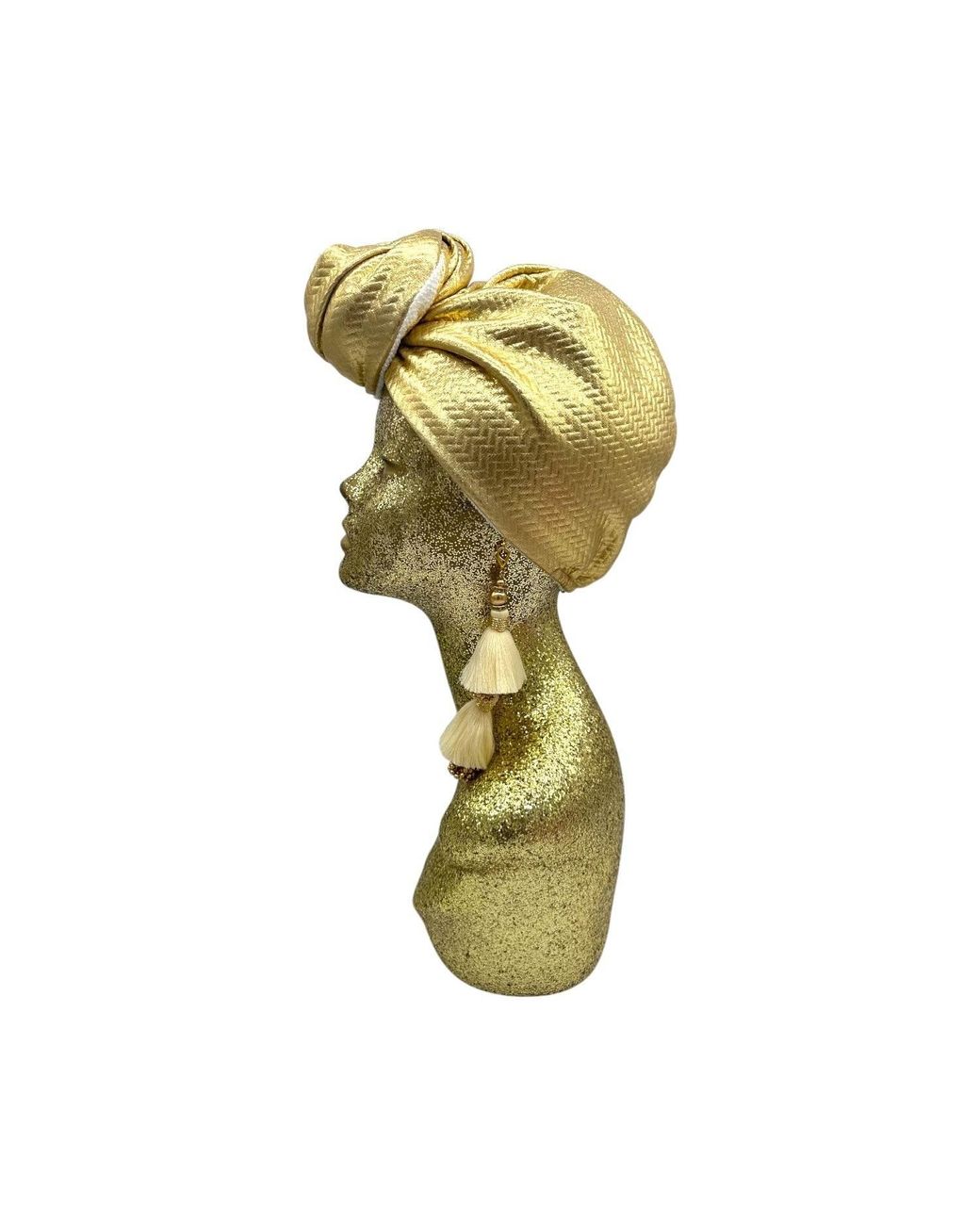 Julia Clancey Metallic Zia Golden & Ivory Terry Didi Dorado Turban