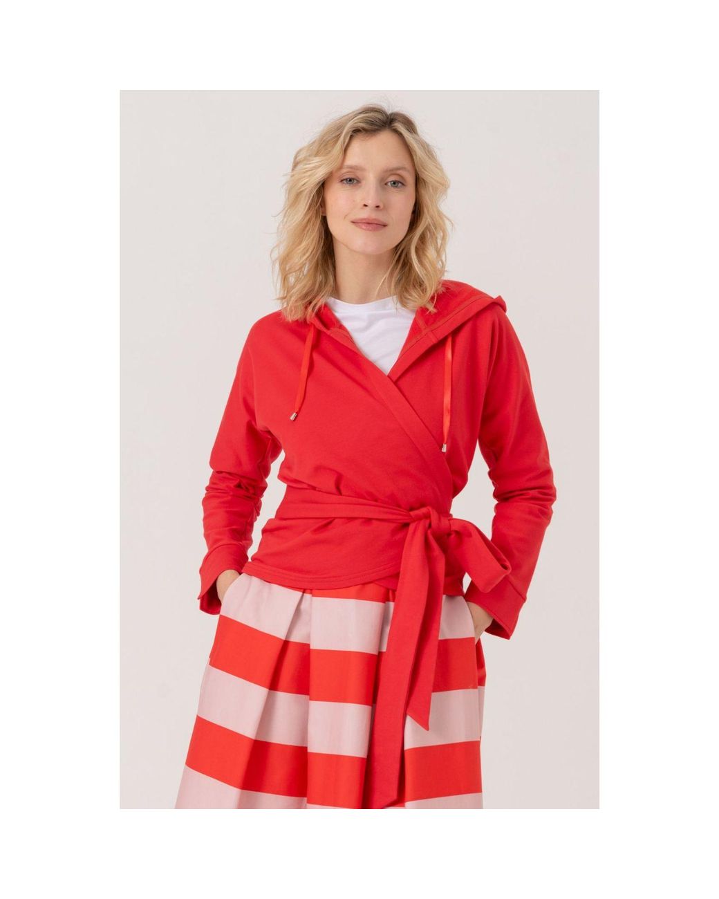 Marianna Déri Red Wrap Hoodie
