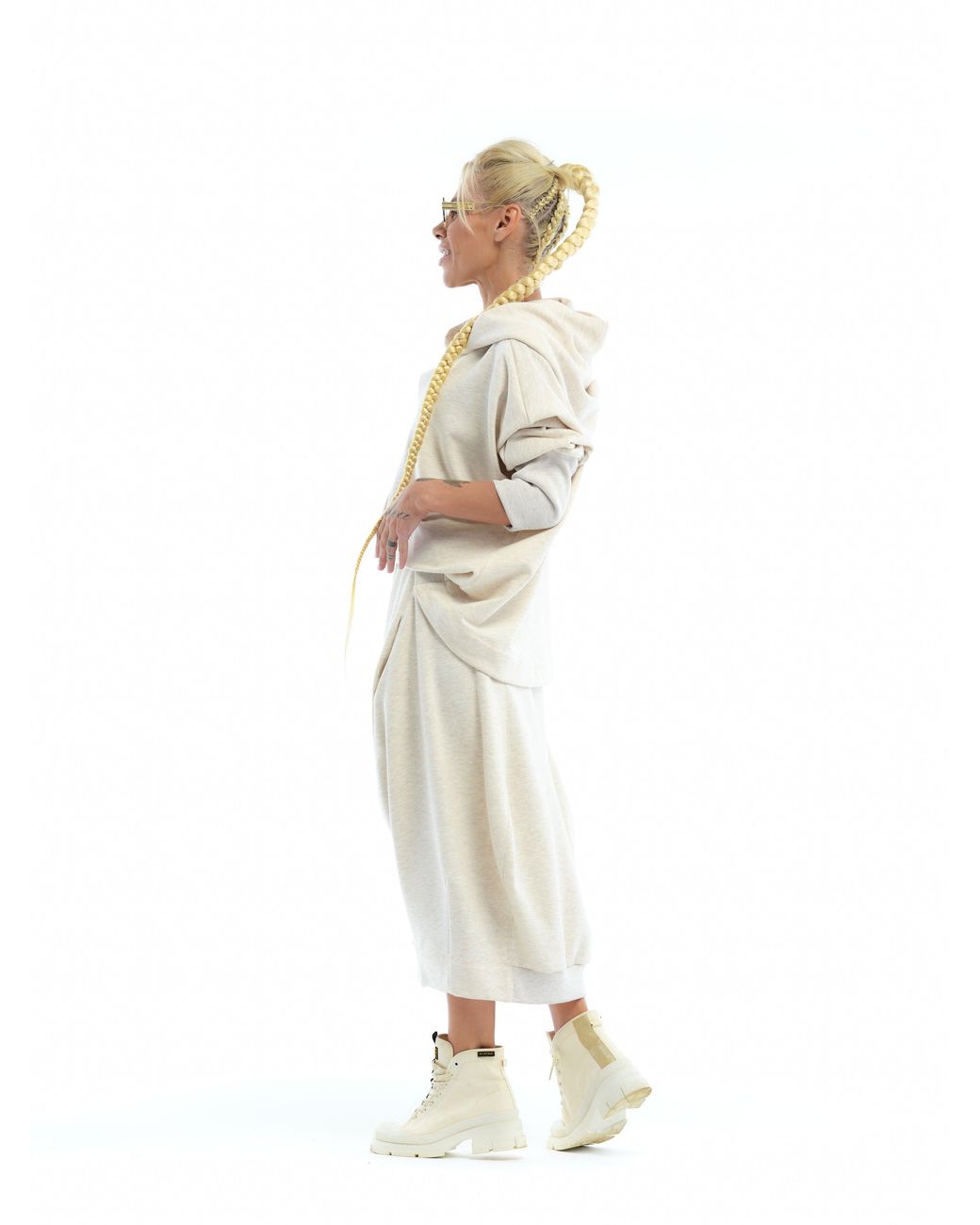 Clothes by Locker Room Natural Neutrals Cream Hoodie & Skirt Sweatsuit Set