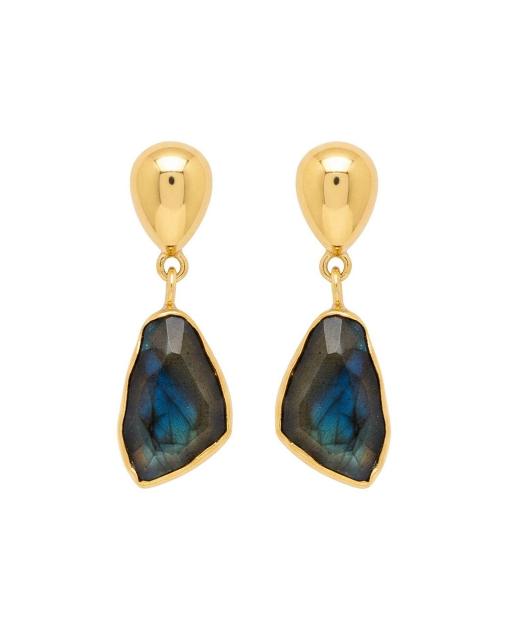 LINYA JEWELLERY Metallic Natural Labradorite Earrings