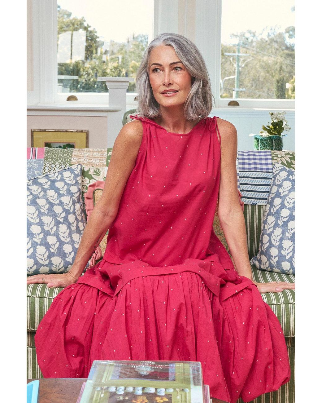 Adrift Clothing Pink Millie Reversible Bubble Hem Dress