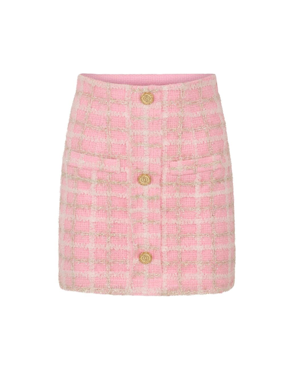 Second Skin Solution Pink High Priority Tweed Skirt
