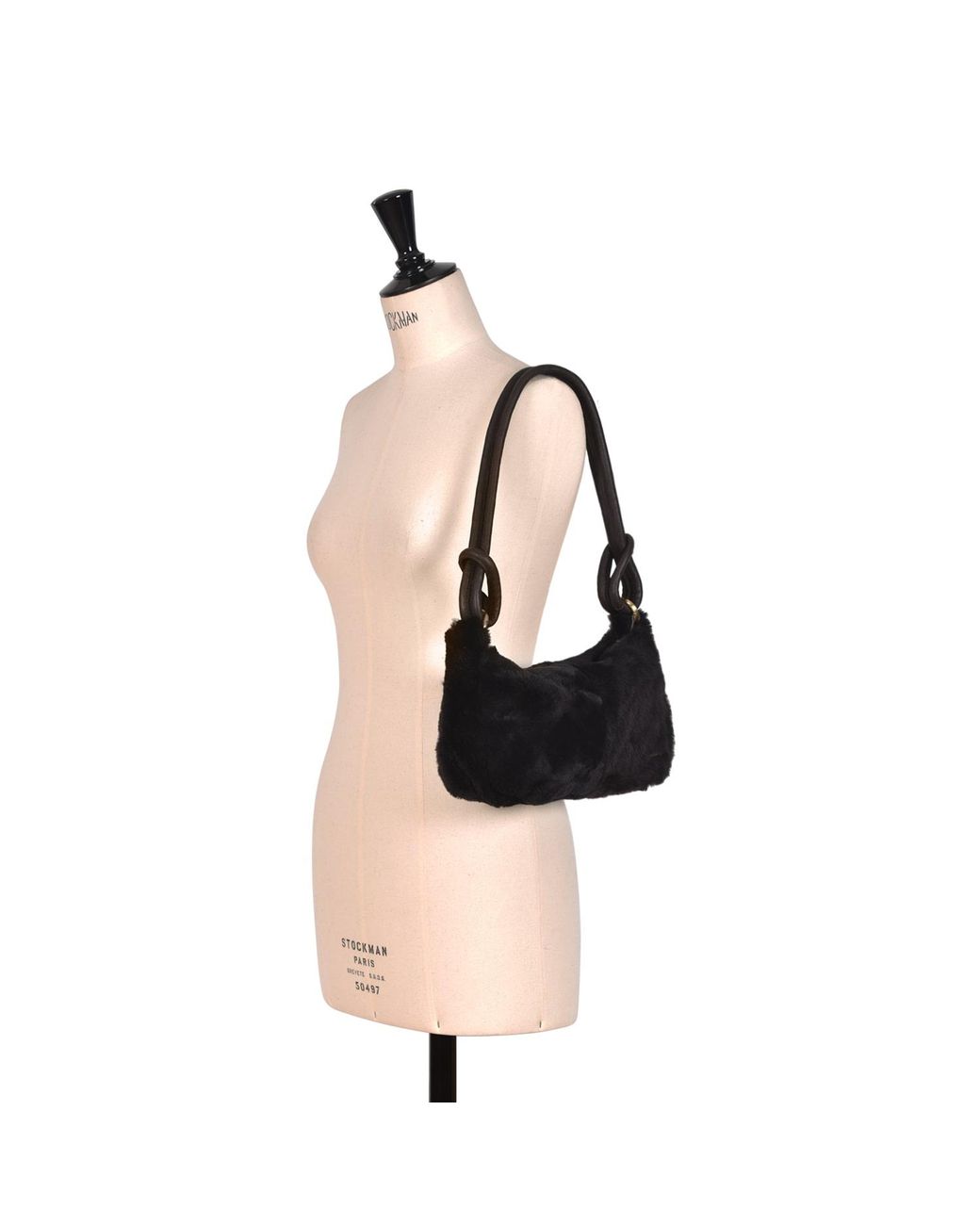 Owen Barry Black Sheepskin Shoulder Bag Ebony Devoran