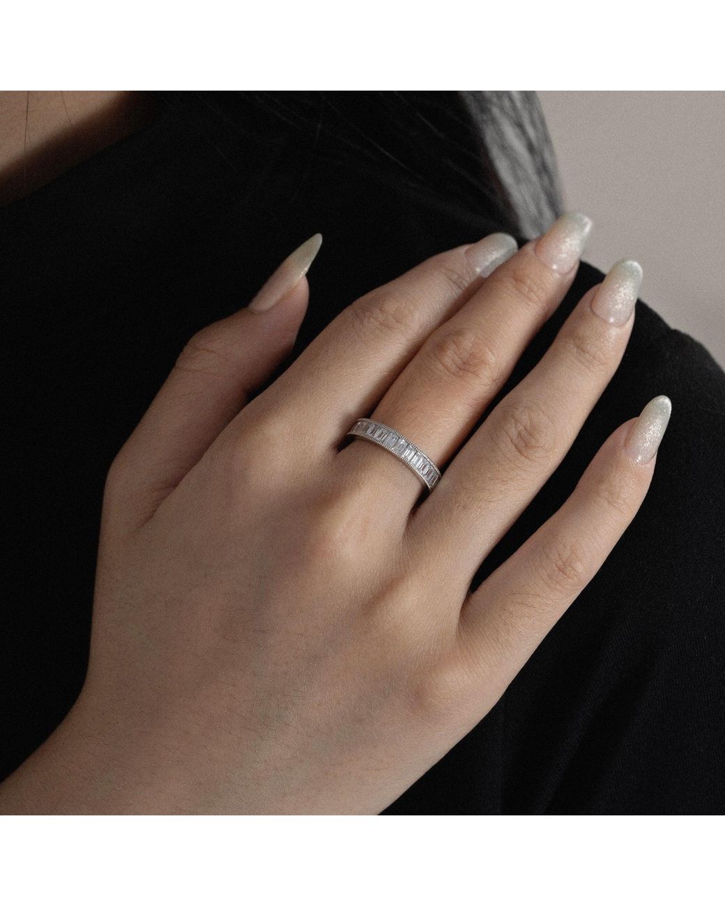 Diamonbliss Metallic Marilyn Monroe Baguette Eternity Ring