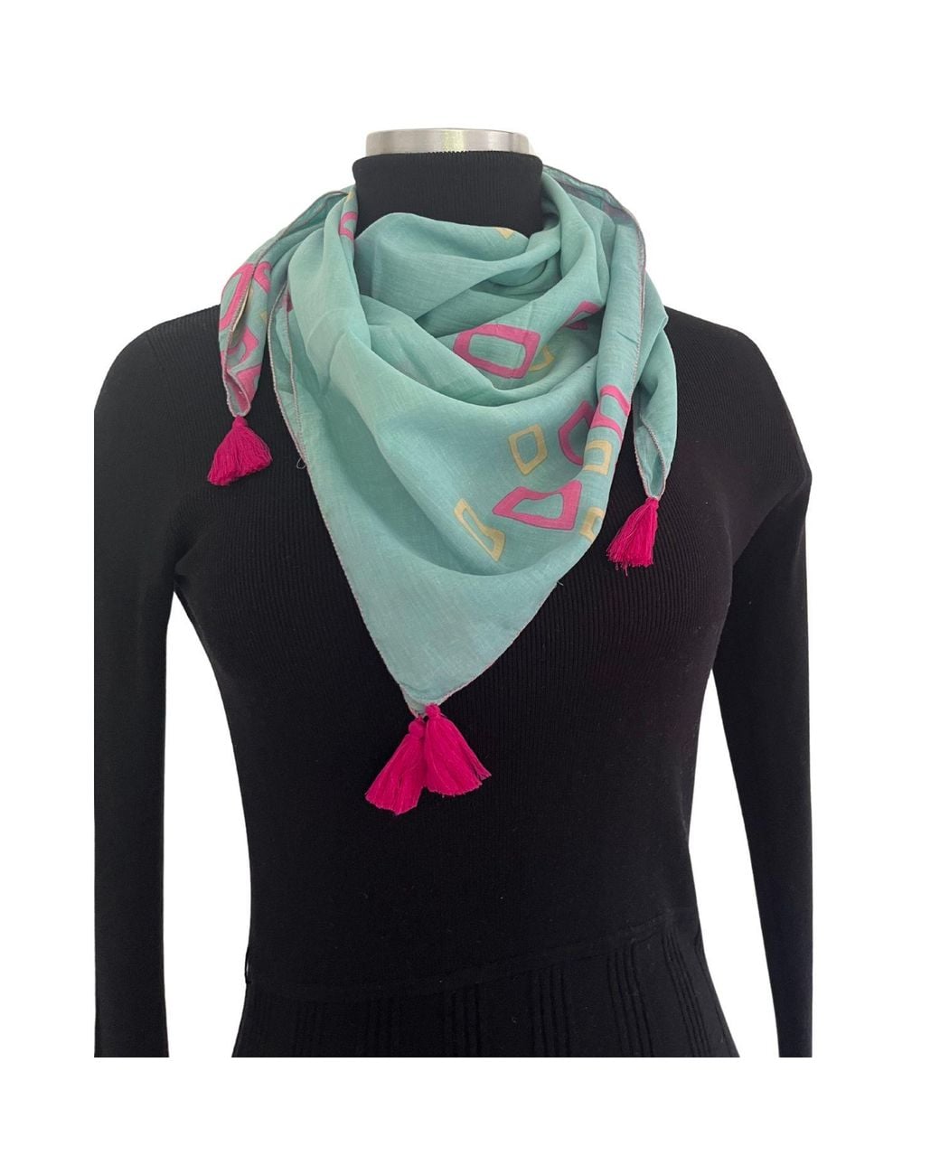 Heritagemoda Blue Handcrafted Organic Cotton Soft Square Summer Scarf