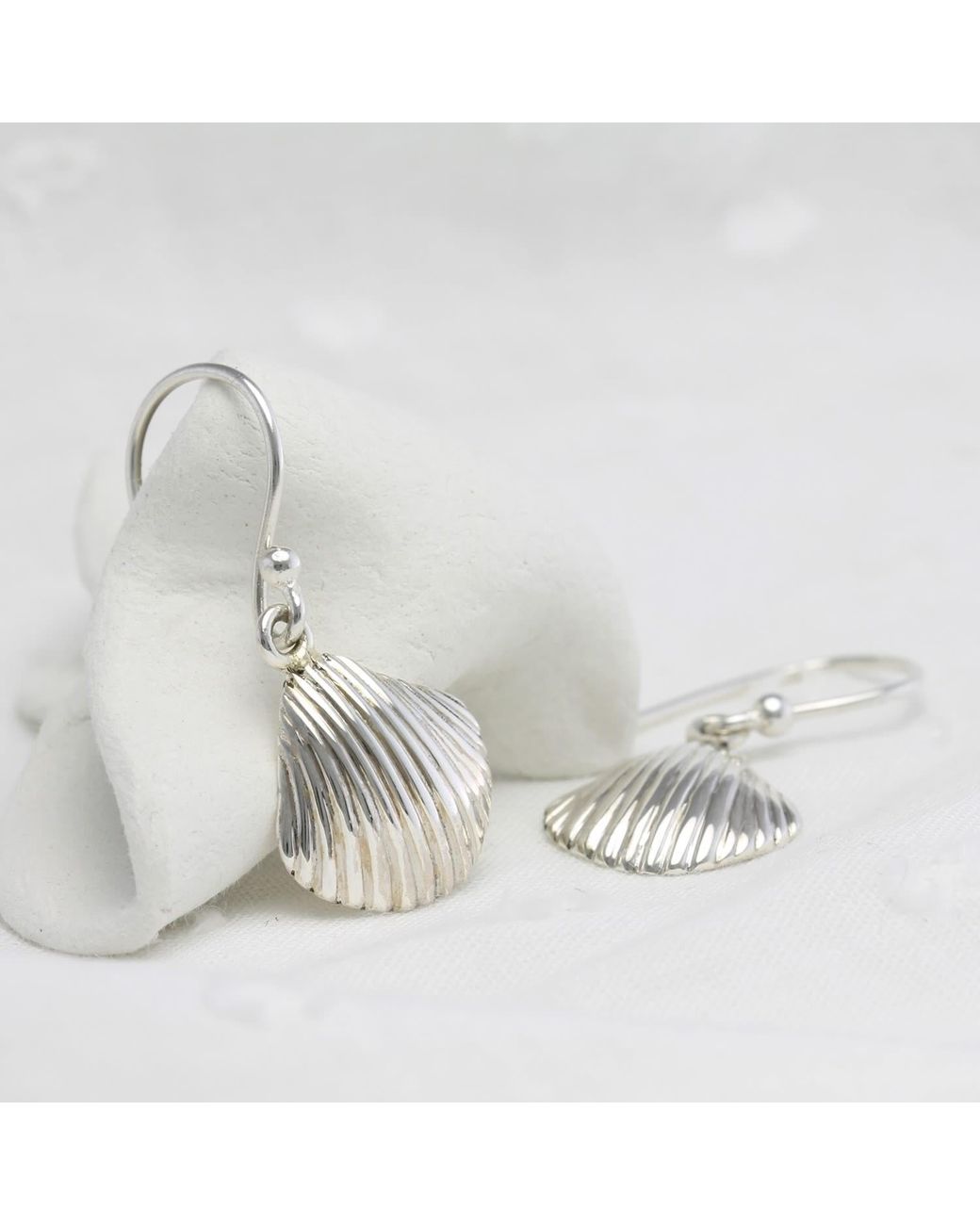 Isla Silver Metallic Sterling Shell Earrings
