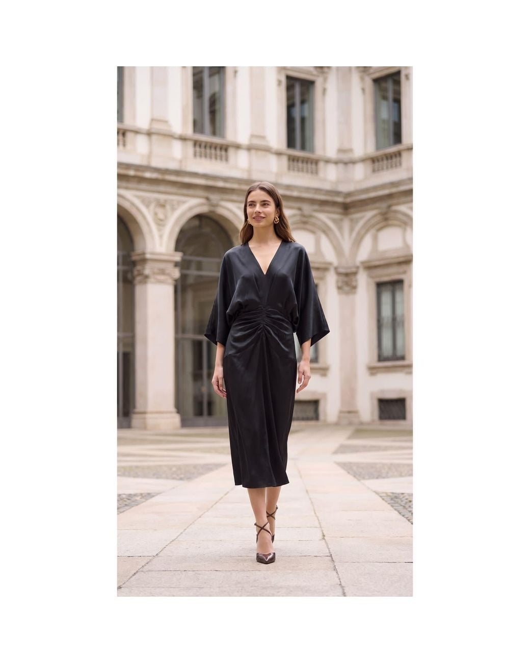 concept A trois Blue Limited Edition Edit Dress With Kimono Sleeves