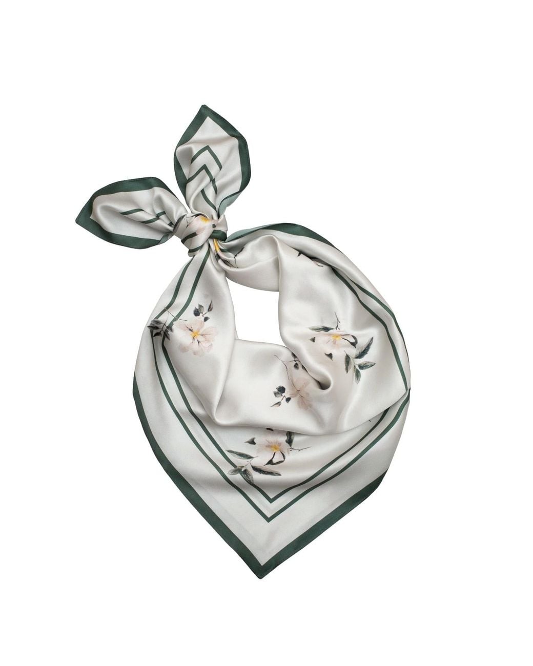 RainSisters Metallic Neutrals Large Floral Natural Silk Scarf