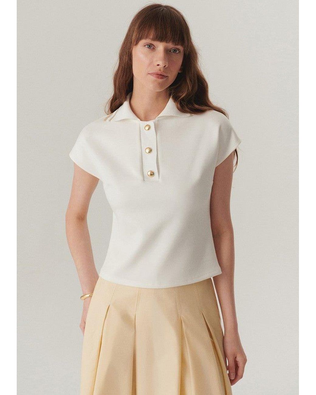 Exquise White Neutrals Regular Minimalist Crystal Pocket Juniper Tee