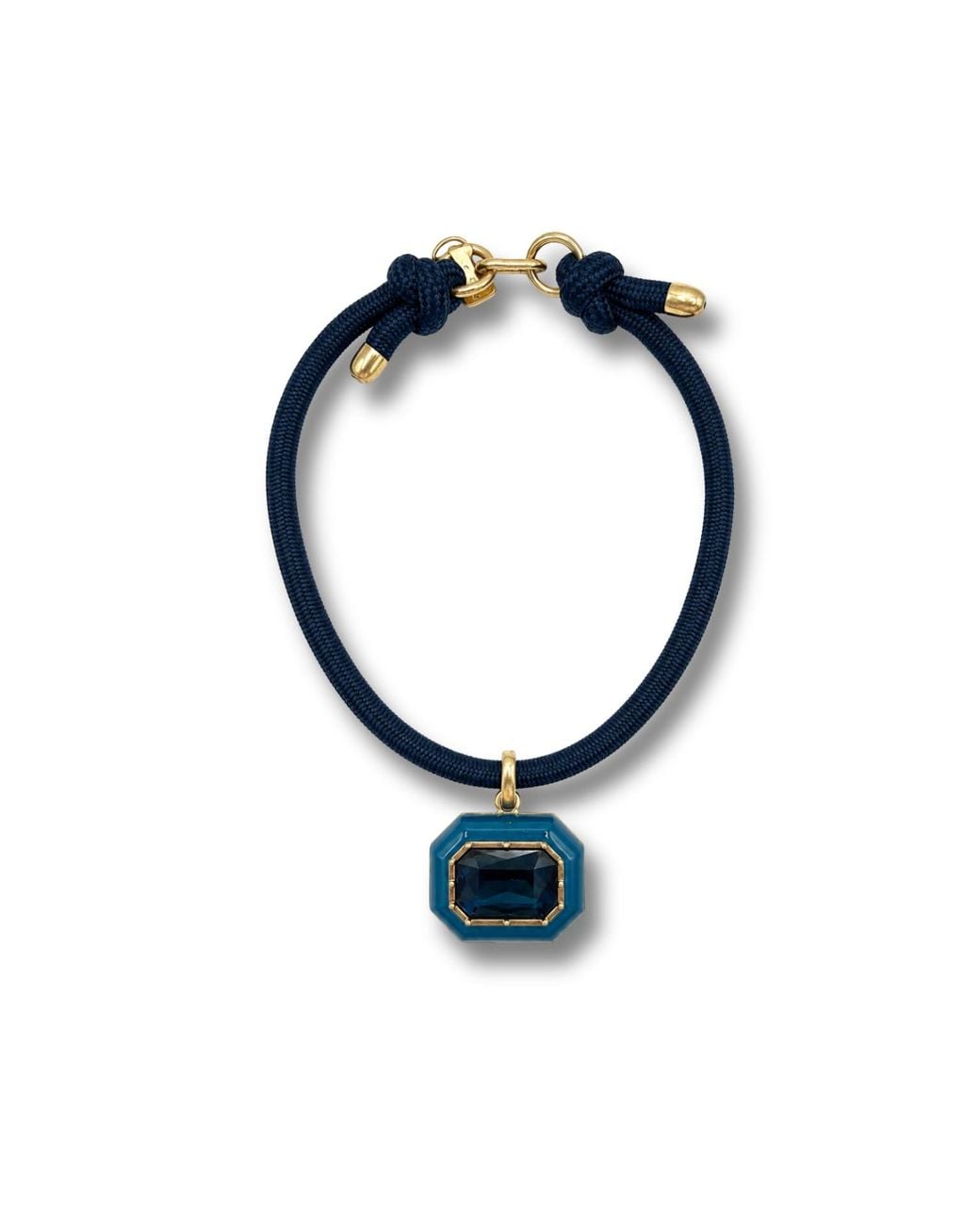 Michael Nash Jewelry Blue Lena Sapphire Resin And Sapphire Octagon Drop Necklace