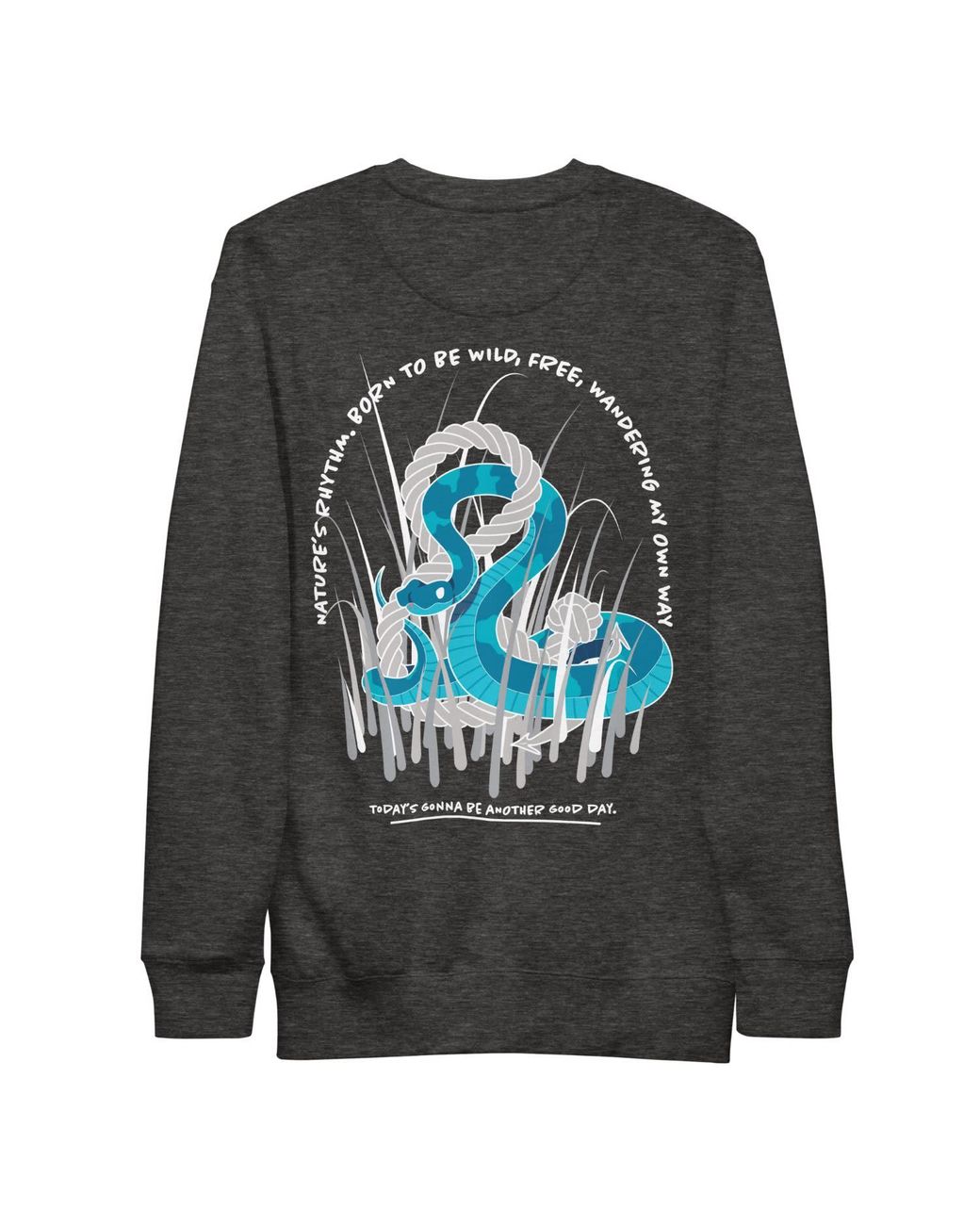 Anchor and Crew Gray Heather Snake Another Good Day Cotton Blend Sweatshirt