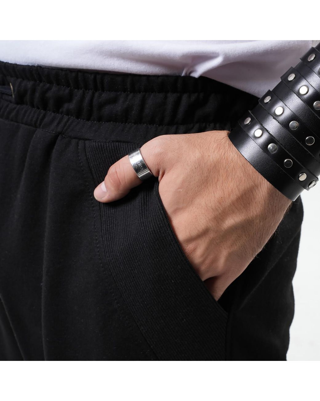 Metamorph Black Cotton Cargo Trousers for men