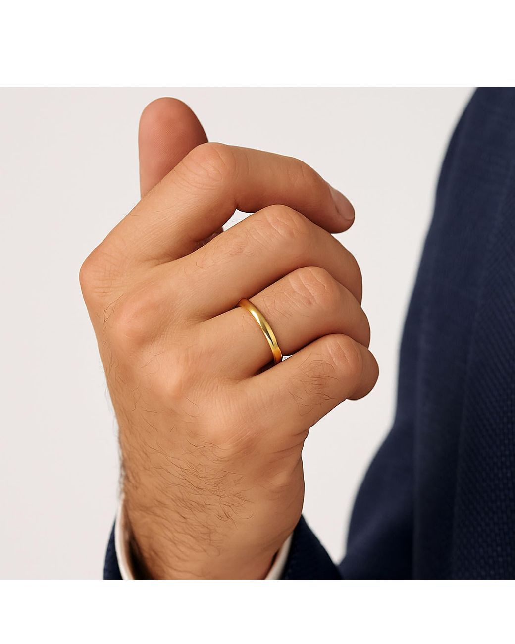 Unaloe Metallic Smooth Sterling Band With Plating: Elegant Simplicity for men