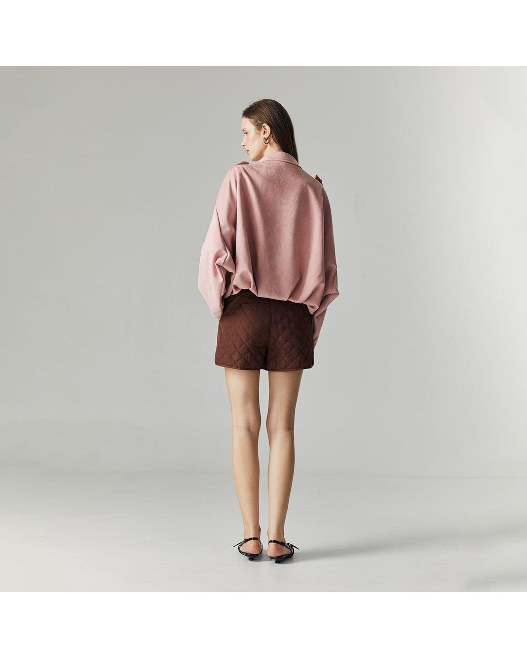 Ats the Label Brown Xean Quilted Shorts