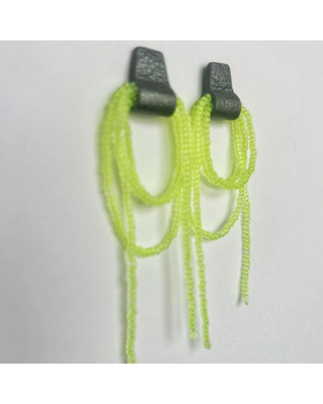 WAIWAI Green Bliss Beaded Dangle Earrings Neon