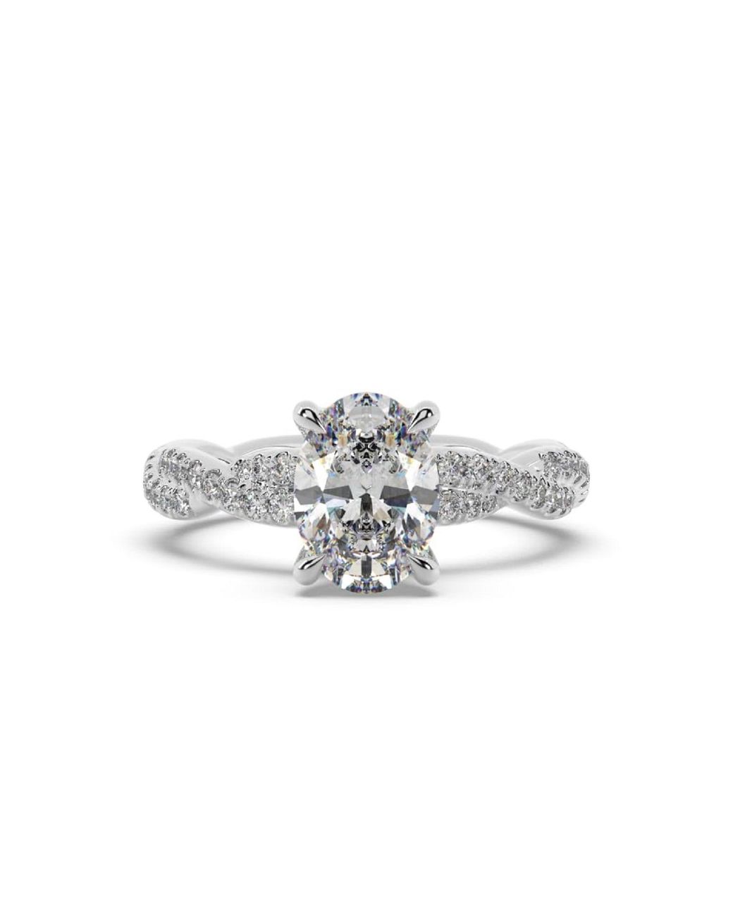 Artisan White Designer Oval-Cut Lab Diamond Ring