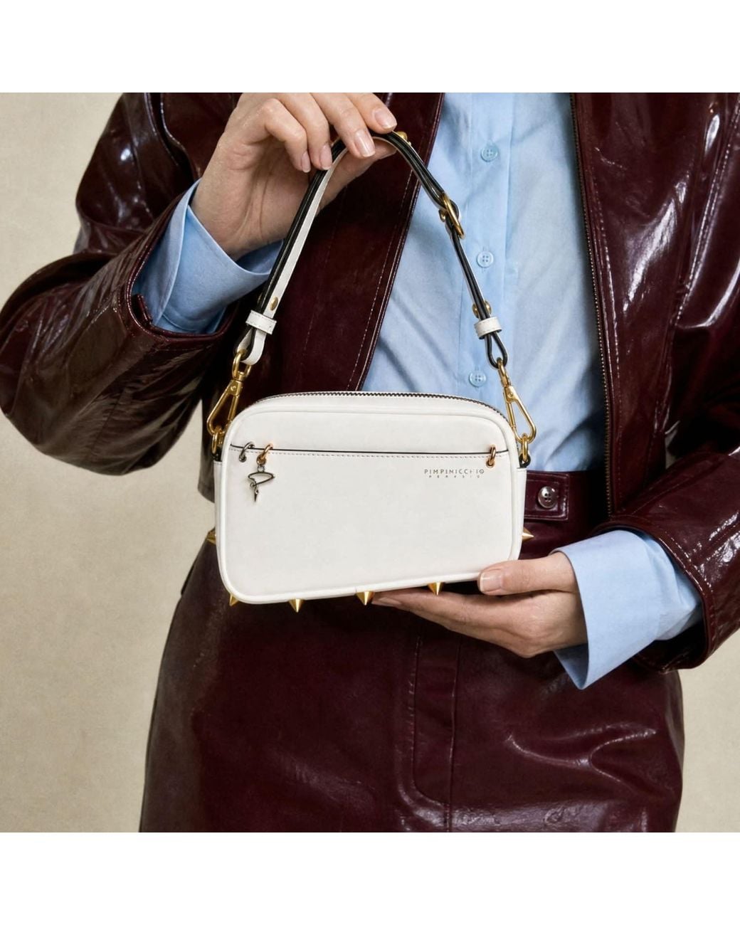 Pimpinicchio New York White Asymmetrical Belt Bag for men
