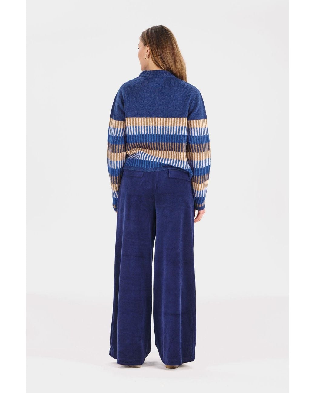 Komodo Blue Sofia Organic Cotton Velvet Trousers