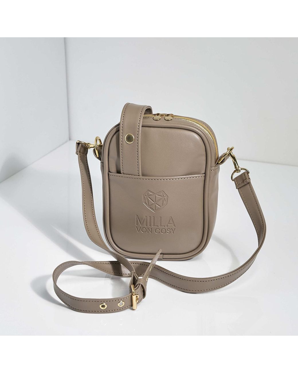 Milla Von Cosy Gray Crossbody Bag Flex Latte Macciato