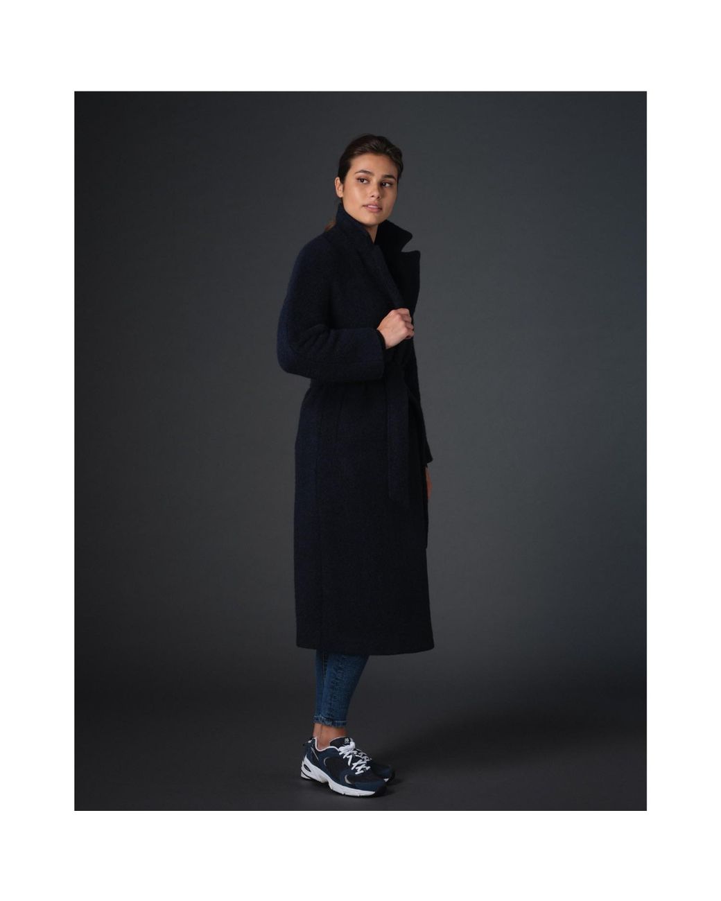 Vulto Blue Dark Belted Coat