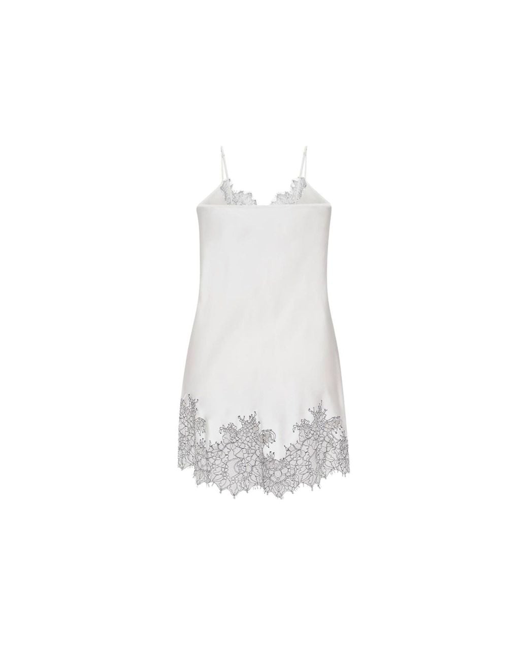 Avenue 8 White Silk Lace Detailed Mini Cami Dress