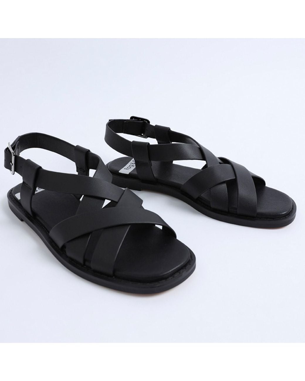 Rag & Co Blue Kapaka Real Leather Flat Gladiator Sandals