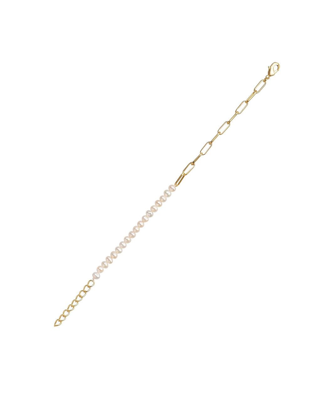 Lila Rasa Metallic Pearl & Link Chain Bracelet