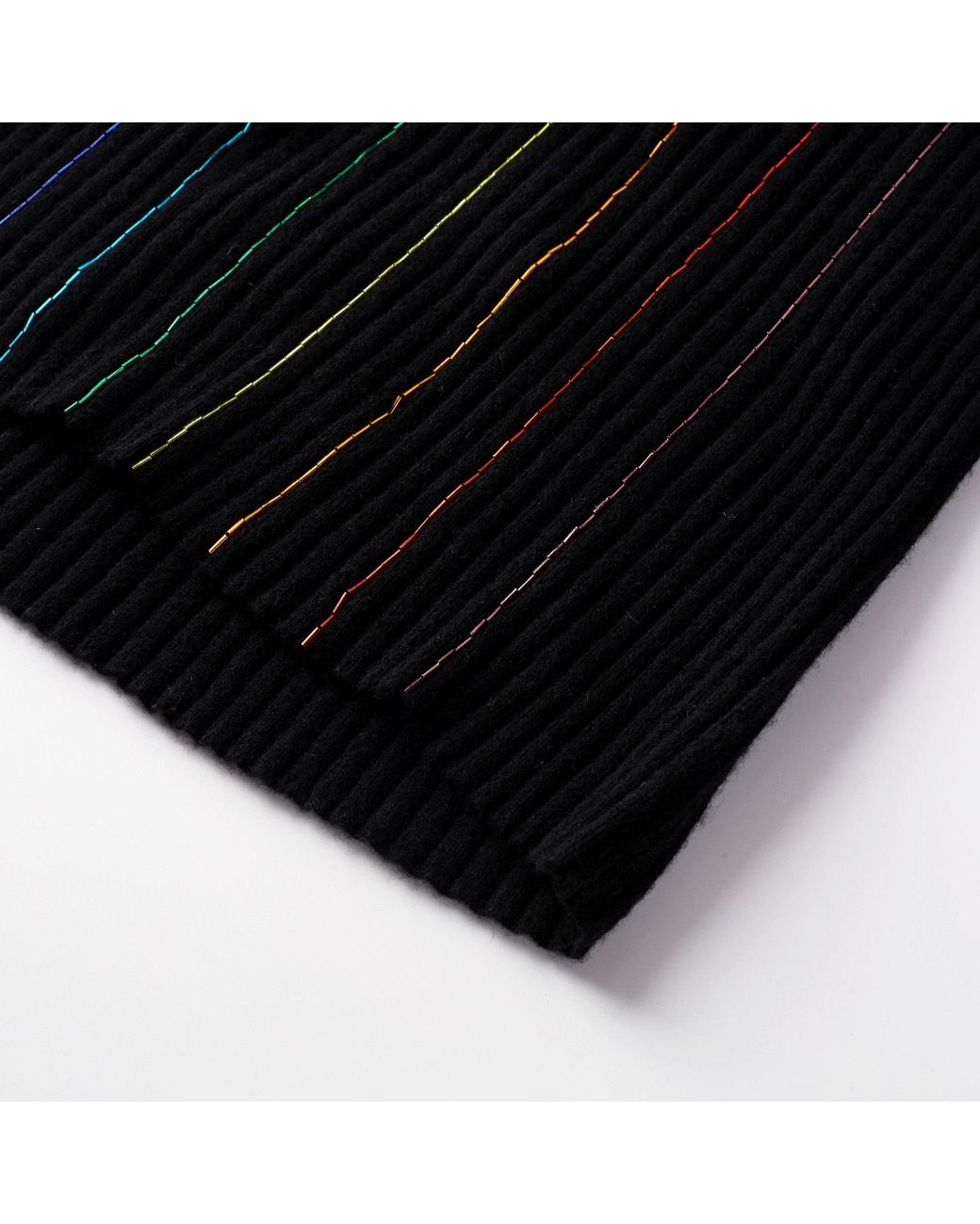 RUE AGTHONIS Black Noir Cashmere Scintillant Dress