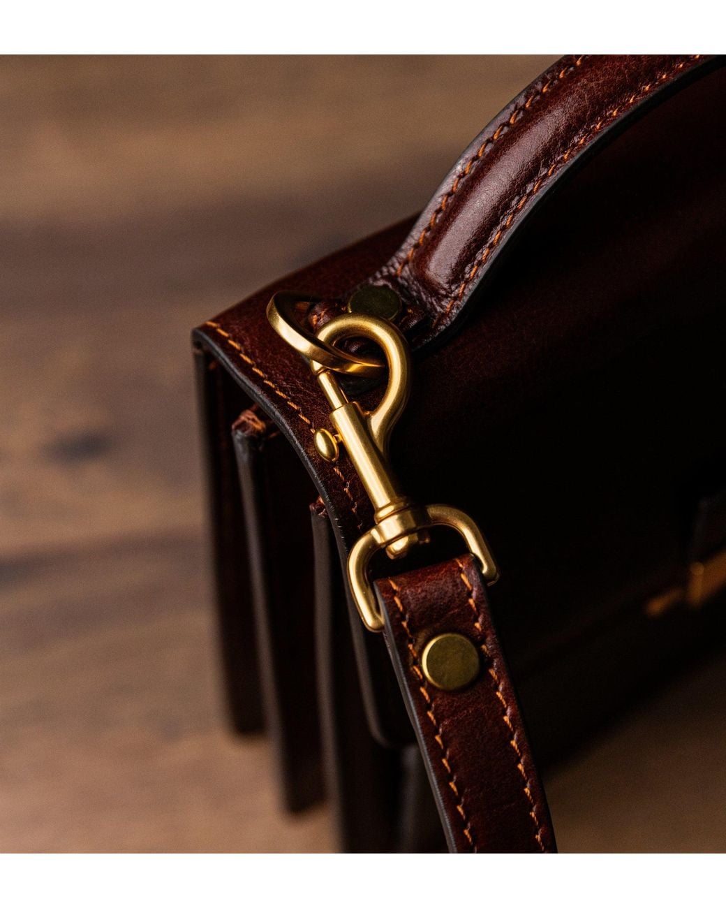 Time Resistance Purple Small Leather Briefcase for men