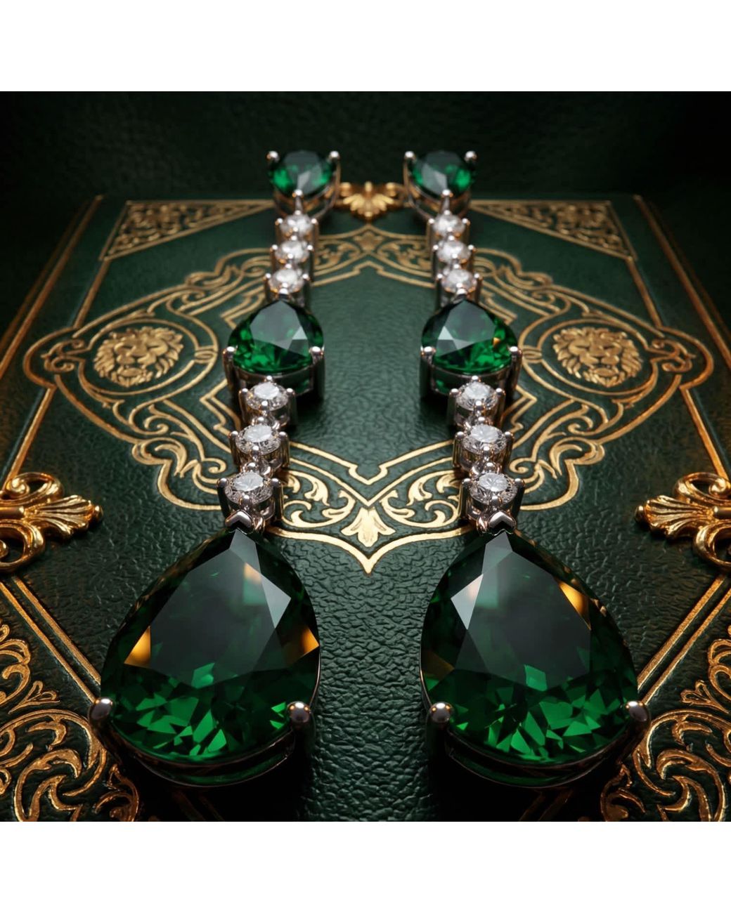 Latelita London Green Elizabeth Drop Earrings Emerald